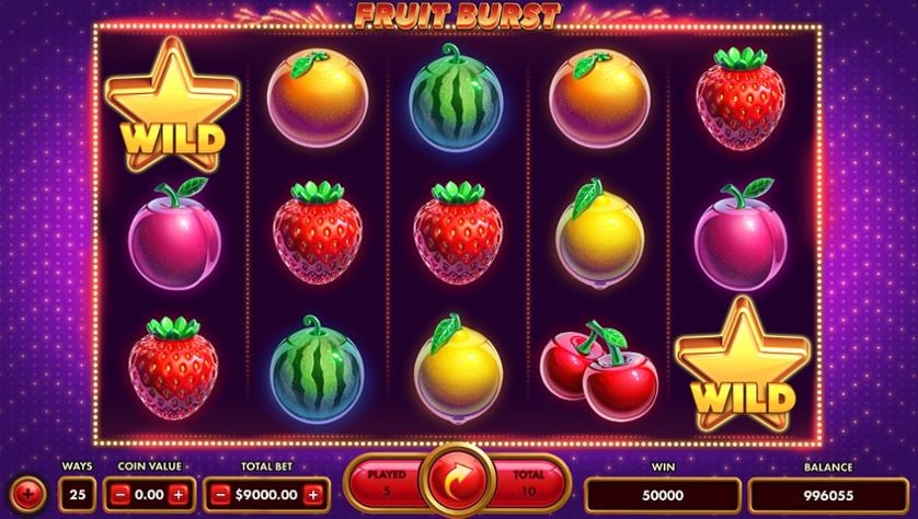 Fruit Burst, caça-níqueis, jogos de cassino, prêmios, jackpot progressivo, rodadas grátis.